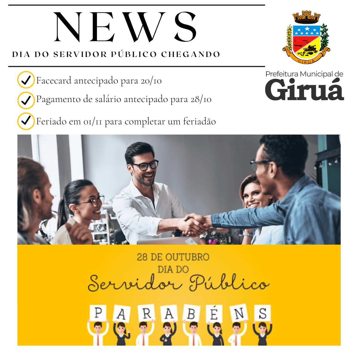 Decreto Municipal 1809/2021 prorroga dia do Servidor Público